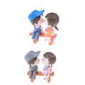 Pikkukuva 4 / 8: 3kpl/ set Lovers Miniature Maisemakoristeet Puutarha Bonsai Dol Blue Pink 0