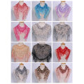 Miniatyrbilde 5 av 5: 1 Stk Kvinner Mote Triangle Wrap Lady Sjal Blomst Blonderskjerf Sh Gray