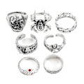 Pikkukuva 8 / 8: 7kpl / set Punk Snake Sormukset naisille Gothic Spider Miesten korut G one size