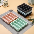 Miniatyrbillede 6 af 8: 1 stk 4 gitter lang stribe silikone isterninger Firkantet bakkeform DIY C Black
