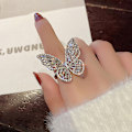 Miniatyrbild 2 av 6: Zircon Butterfly Ring Gem Stone Öppning Överdriven Stor Knuckle One Size