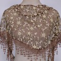 Miniatyrbilde 1 av 5: 1 Stk Kvinner Mote Triangle Wrap Lady Sjal Blomst Blonderskjerf Sh Coffee