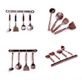 Miniatyrbillede 7 af 8: 5 stk 1:12 Dukkehus Miniature Metal køkkengrej Dukkehustilstand Broze 0