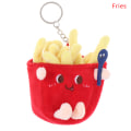 Miniatyrbillede 1 af 8: 1 Stk Plys nøglering Hamburger Hot Dog pommes frites fyldt dukke Fries