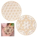 Miniatyrbilde 2 av 5: 1 STK Creative Chakra Pattern Coaster Tre Livets blomst Naturlig A 5 pcs