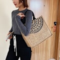 Miniatyrbild 2 av 8: Canvas Handväskor För Kvinnor Mode Tote Strandväskor Återanvändbar Butik 1pc