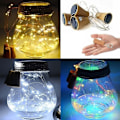 Miniatyrbillede 3 af 5: Solenergi Vinflaske Lys LED Strings Kobbertråd Hjem Pa Blue 2M-20LED