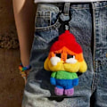 Miniatyrbillede 1 af 8: Pop Mart plysj vedhæng Rainbow Crybaby pige dukke nøglering nøgle R one size