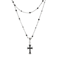 Miniatyrbilde 7 av 7: Søte Kule kvinner Cross Halskjeder Hot Punk Black Zircon Bead Lon onesize