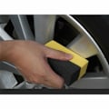 Miniatyrbild 3 av 7: Autohjulborste Svampverktyg Applikator Speciell för Däcknav Yellow+black 10*6*4cm