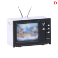 Miniatyrbild 1 av 8: DollHouse Miniatyrprydnader Mini retro TV leksaksprydnader D