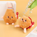 Miniatyrbillede 6 af 8: 1 Stk Plys nøglering Hamburger Hot Dog pommes frites fyldt dukke Hot dog