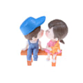 Pikkukuva 1 / 8: 3kpl/ set Lovers Miniature Maisemakoristeet Puutarha Bonsai Dol Blue Pink 0