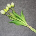 Miniatyrbilde 1 av 5: Luksus Silikon Real Touch Tulipaner Bukett Dekorativ Kunstig White