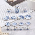 Miniatyrbillede 3 af 8: 15 stk. 1:12 dukkehus miniature bordservice i porcelæn One Size