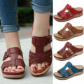 Miniatyrbilde 1 av 5: Damer Kvinner Ortopedisk Heel Slip On Open Toe Mules Sandaler Sho Brown 38