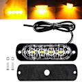 Miniatyrbild 4 av 5: 4LED bilvarningsljus Grill Blinkande haveri Nödlysdiod S Red 2 pcs