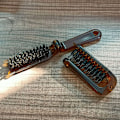 Miniatyrbillede 7 af 8: Amber Foldbar Kam Vildsvinebørste Hårbørste Bærbar Styling Too one size