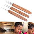 Miniatyrbilde 2 av 5: 1/3 stk 0,5 mm dreadlock heklenål Bambushåndtak Kroker Verktøy A-1pc