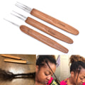 Pikkukuva 2 / 5: 1/3 kpl 0,5 mm dreadlock virkkauskoukku bambu kahva koukut työkalut D-3pc
