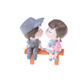 Pikkukuva 1 / 8: 3kpl/ set Lovers Miniature Maisemakoristeet Puutarha Bonsai Dol Grey 0