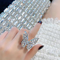 Miniatyrbild 1 av 6: Zircon Butterfly Ring Gem Stone Öppning Överdriven Stor Knuckle One Size