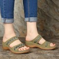 Miniatyrbillede 4 af 8: Dame Sandaler Blød Bund Kiler Sko Damer Sommer Sandaler Med Brown 36