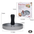 Miniatyrbilde 8 av 8: High Guality Rund Hamburger Form Aluminiumslegering Hamburger Kjøtt C