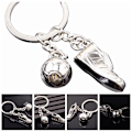 Pikkukuva 3 / 3: Uusi 3D e Metal Ring avaimenperä Avaimenperä Cool jalkapallokenkä Lovely Ke 2 pcs
