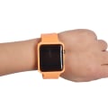Miniatyrbillede 3 af 5: Firkantet Silikone Digital Ur Rød LED Ure Metal Armbåndsur White