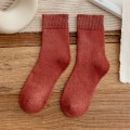 Miniatyrbild 1 av 5: 1 Par Vinter Damstrumpor Tjock Varm Enfärgad Ull Casual Wine red 1 pair