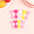 Pikkukuva 1 / 8: 10 kpl Mini Kawaii Eläin Piirretty Haarukka Hedelmä Lapset Kakku Jälkiruoka 3.8*1.6cm