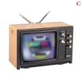 Miniatyrbild 1 av 8: DollHouse Miniatyrprydnader Mini retro TV leksaksprydnader C