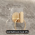 Miniatyrbild 1 av 7: 1/4ST självhäftande väggkrokar Akryl badrumskrokar för häng Gold 4pcs