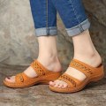 Miniatyrbillede 6 af 8: Dame Sandaler Blød Bund Kiler Sko Damer Sommer Sandaler Med Brown 39