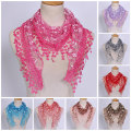 Miniatyrbild 4 av 5: 1st Kvinnor Mode Triangel Wrap Lady Sjal Flower Lace Scarf Sh White