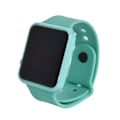 Pikkukuva 1 / 5: Neliönmuotoinen silikoni digitaalinen watch Punainen LED kellot metallinen rannekello Light green