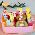 Pikkukuva 1 / 5: Mini Kids Animal Farm Fruit Fork Sarjakuva Välipalakakku Jälkiruoka Fr C:10pcs