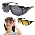 Miniatyrbillede 4 af 5: Unisex HD Night Vision Driving Solbriller flot Over Wrap Around Yellow One Size