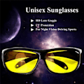 Miniatyrbillede 3 af 5: Unisex HD Night Vision Driving Solbriller flot Over Wrap Around Yellow One Size