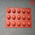 Miniatyrbillede 1 af 5: Rund form kageform Brun halvkuglekugle silikonechokolade B