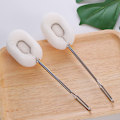 Miniatyrbilde 4 av 4: Langhåndtak Svampkopp Børstekopp Scrubber Rengjøringsbørste Kjøkken Cleaning brush &Replace brush head