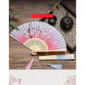 Miniatyrbillede 2 af 5: Style Fan Mønster Folde Folde Håndholdt Flower Fan Damer P H
