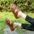Miniatyrbilde 4 av 5: Damer Kvinner Ortopedisk Heel Slip On Open Toe Mules Sandaler Sho Brown 38