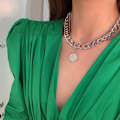 Miniatyrbillede 5 af 5: 1 stk Vintage Multi-layer Coin Chain Choker halskæde til kvinder Go Silver