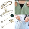 Miniatyrbillede 3 af 5: Tøj Brocher Perle Lapel Pin Sweater Kjole Broche Bukser Pi J