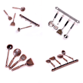 Miniatyrbillede 6 af 8: 5 stk 1:12 Dukkehus Miniature Metal køkkengrej Dukkehustilstand Broze 0