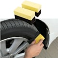 Miniatyrbild 2 av 7: Autohjulborste Svampverktyg Applikator Speciell för Däcknav Yellow+black 10*6*4cm