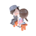 Pikkukuva 7 / 8: 3kpl/ set Lovers Miniature Maisemakoristeet Puutarha Bonsai Dol Grey 0