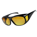Miniatyrbillede 1 af 5: Unisex HD Night Vision Driving Solbriller flot Over Wrap Around Yellow One Size